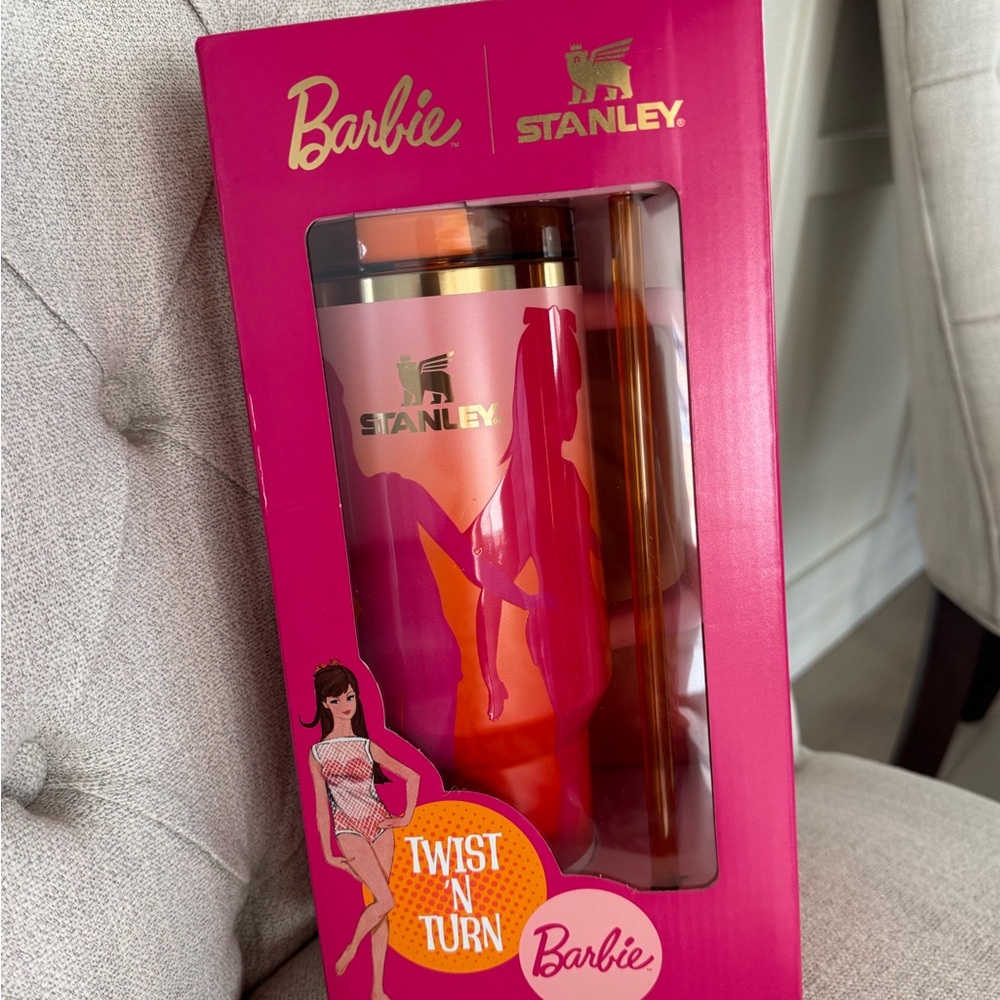 Stanley Barbie Pink and Orange Twist Tumbler